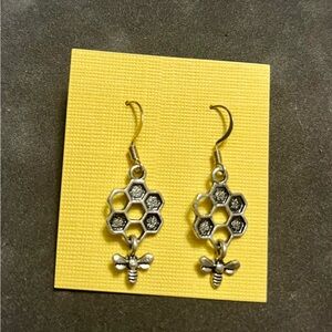 Honeycomb Bee Earrings